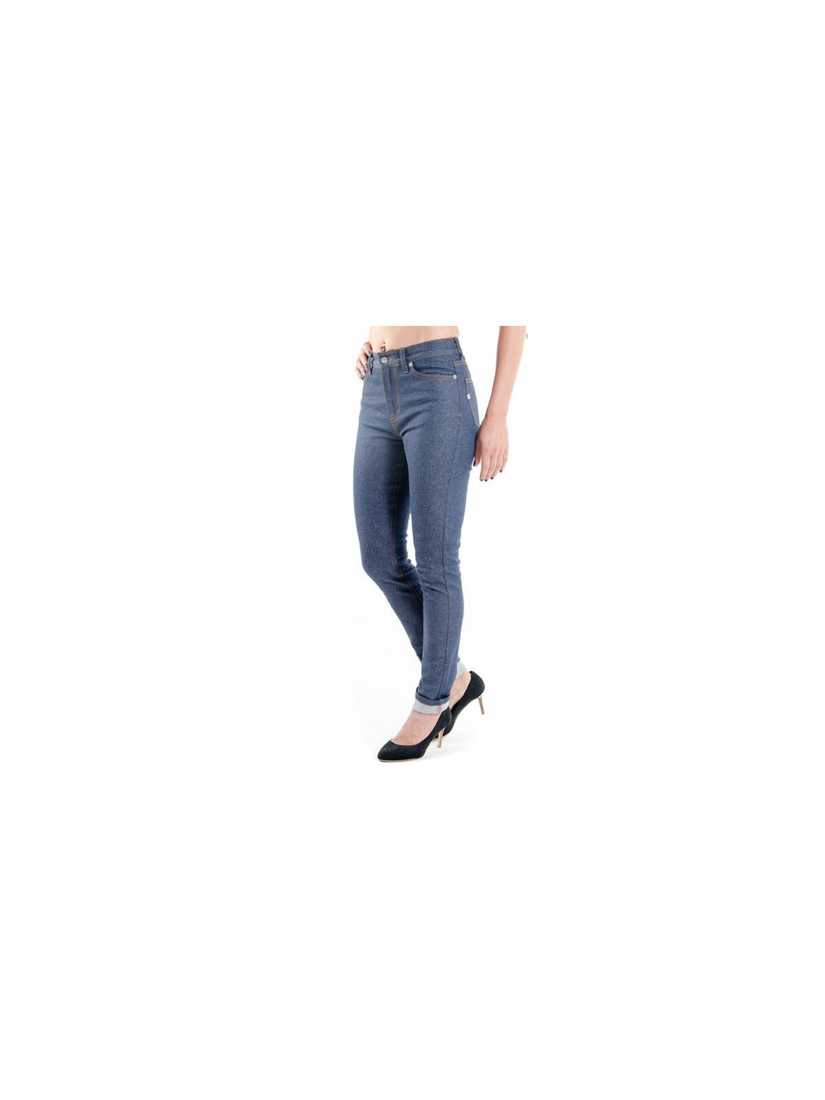 Jeans 1083 coton bio fuselé taille haute femme