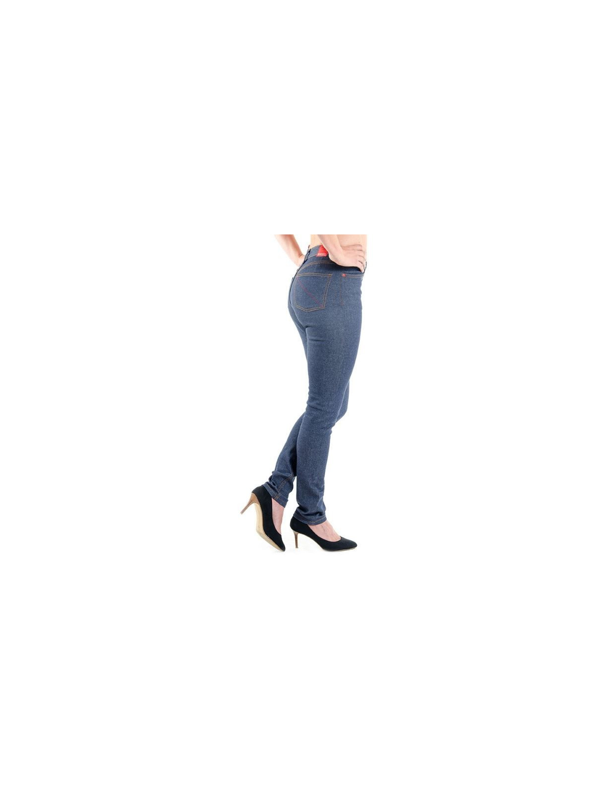 Jeans 1083 coton bio fuselé taille haute femme