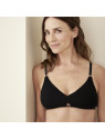 Soutien-gorge triangle coton bio Livingcrafts noir