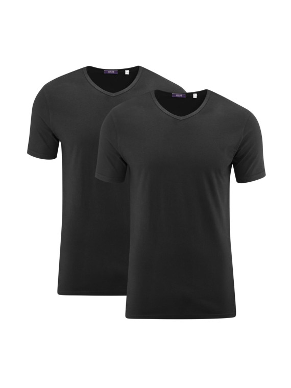 Lot 2 t-s col V coton bio