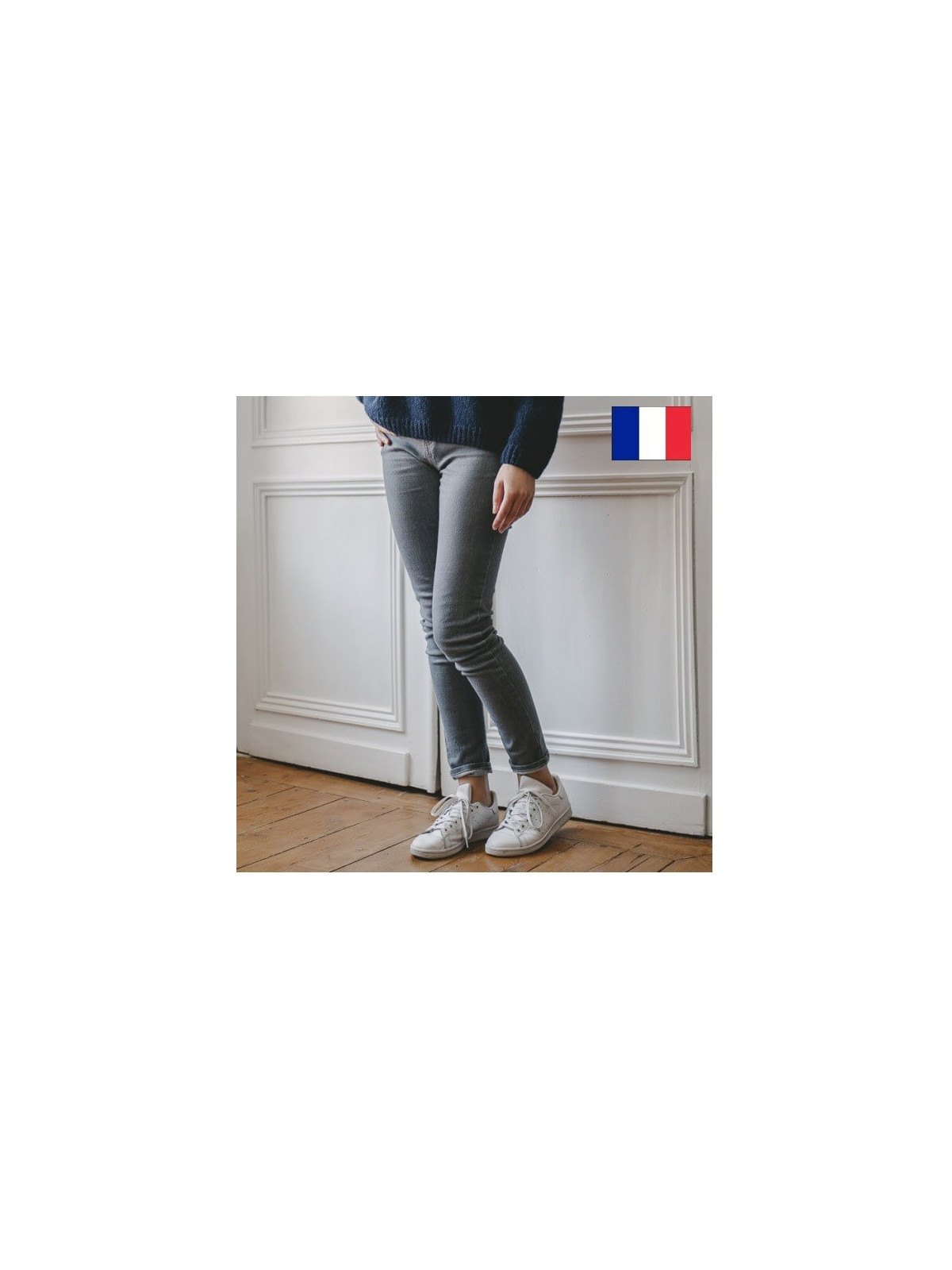 Jeans "Betty" matières recyclées gris