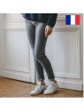 Jeans "Betty" matières recyclées gris