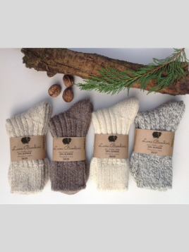 chaussettes adultes en laine de brebis et d'alpaga grosse maille