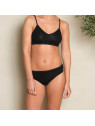 slip femme en coton bio Livingcrafts noir