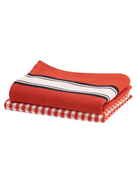 Lot de 2 torchons 100% coton bio Living Crafts Lot de 2 torchons : ...