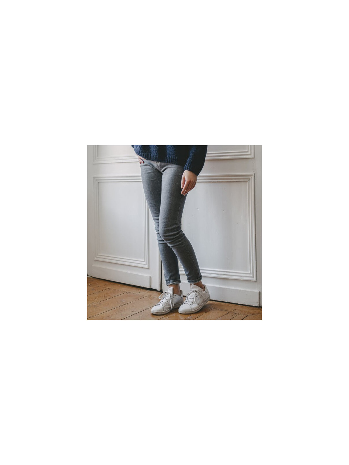 Jeans "Betty" slim matières recyclées gris