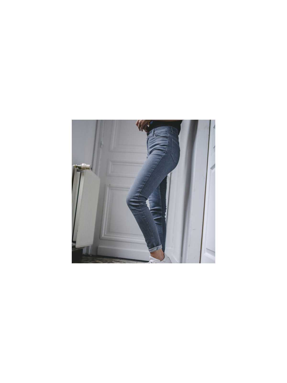 Jeans "Betty" slim matières recyclées gris