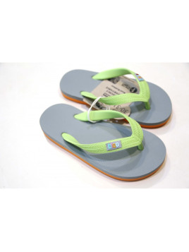 tongs enfant orange/gris/vert