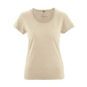 tee-shirt femme chanvre et coton bio col roulotté beige
